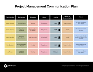 premium  Template: Pastel Color Project Communication Plan Template