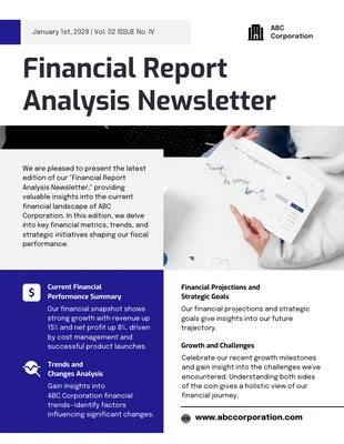 premium  Template: Financial Report Analysis Newsletter Template