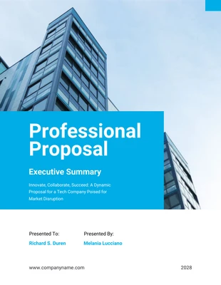 Free  Template: Light Blue Color Simple Professional Proposal Template