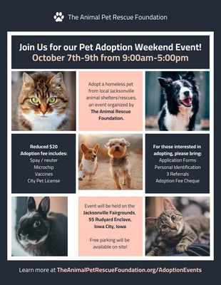 premium  Template: Pet Adoption Flyer Template Free