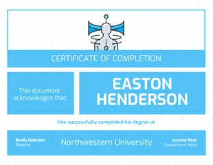 Free  Template: Blue Technology University Completion Certificate Template