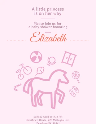 premium  Template: Pink Girly Baby Shower Invitation