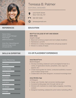 premium  Template: Beige Editorial Designer Student Resume Template