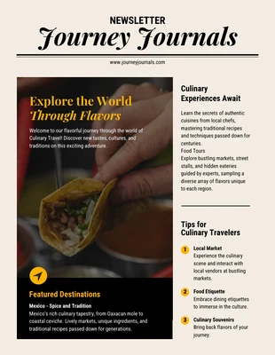 premium  Template: Culinary Travel Newsletter Template