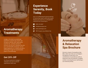 Free interactive Template: Aromatherapy And Relaxation Spa Brochure Template