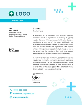 Free  Template: White Modern Doctor Letterheaad Template