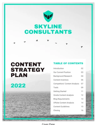 premium  Template: Teal Color Content Strategy Plan Template