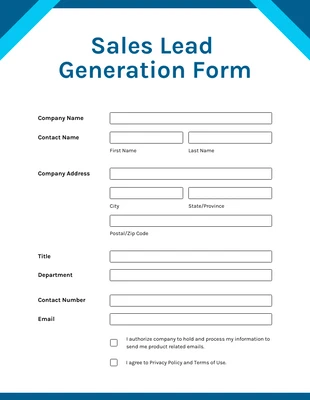 Free  Template: Clean Minimalist Sales Lead Generation Form Template