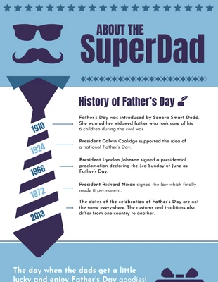 Free  Template: Father's Day History Statistical Infographic Template