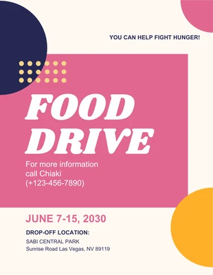 Free  Template: Fight Hunger Food Drive Charity Flyer Template