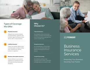 Free  Template: Business Insurance Services Brochure Template