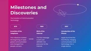 Gradient Purple and Blue Modern Simple Timeline Presentation - Page 3