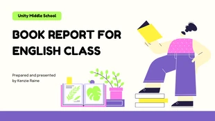 Free  Template: Book Report Education Presentations Template