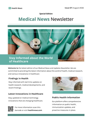 business  Template: Medical News Newsletter Template