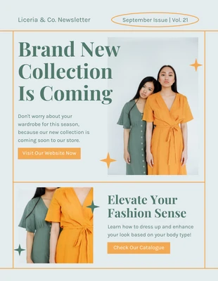 Free  Template: Modern Aesthetic Fashion Collection Newsletter Template