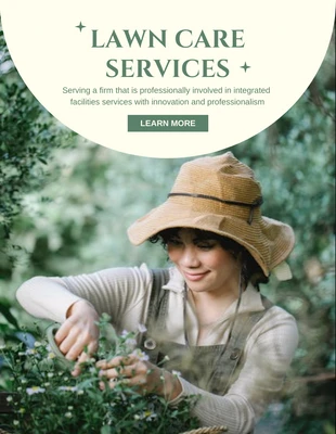 Free  Template: Spring Leaves Lawn Care Services Flyer Template