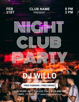 Free  Template: Night Club Flyer Template