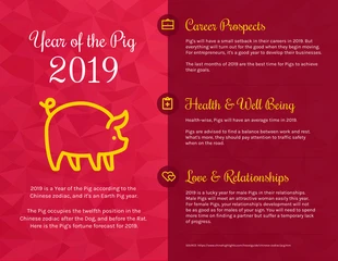 Free  Template: Year of the Pig 2019 Chinese Zodiac Infographic Template