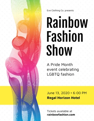 Free  Template: Pride Rainbow Fashion Show Event Flyer Template