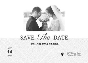 Free  Template: Simple Black and White Save The Date Postcards