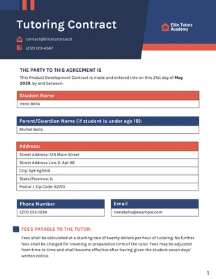 premium  Template: Tutoring Contract Template