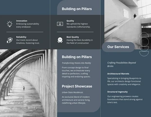 Dark Blue Pastel Simple Minimalist Construction Brochure - Page 2