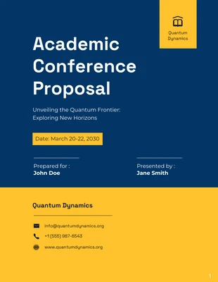 business  Template: Academic Conference Proposal Template