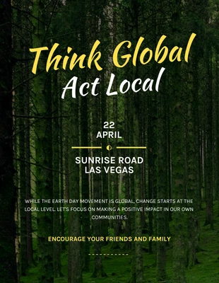 Free  Template: Green and Yello Earth Day Action