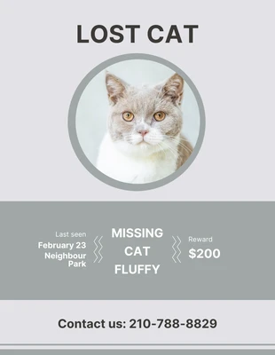 Free  Template: Peach Green Lost Cat