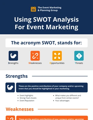 business  Template: SWOT for Event Marketing Infographic Template