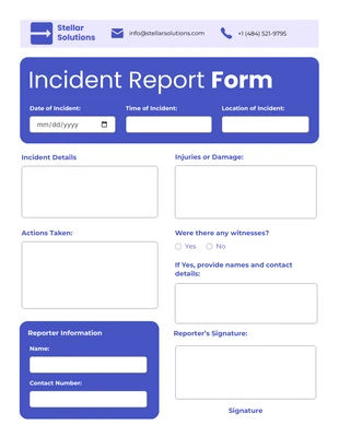 premium interactive Template: Incident Report Form