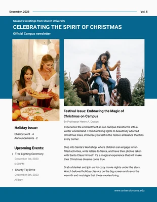 Free  Template: Celebrating The Spirit Of Christmas Newsletter Template