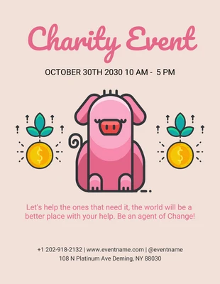 Free  Template: Illustration Charity Event Flyer Template