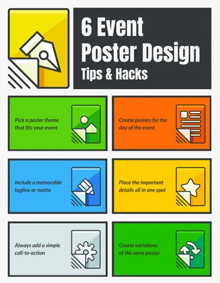 business  Template: 6 Event Poster Making Tips Infographic Template