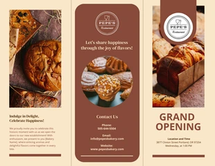 Free  Template: Bakery/Cafe Grand Opening Brochure Template