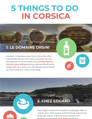 premium  Template: 5 Things To Do In Corsica Travel Infographic Template