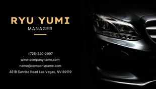 Black Modern Professional Car Creative Business Card - Page 2