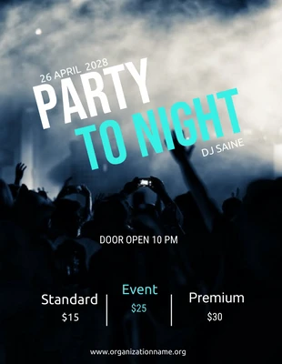 Free  Template: Party To Night Blue