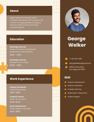 Free  Template: Yellow Bachelor of Arts Resume Template