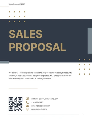 Free  Template: Modern White Brown & Dark Gray Sales Proposal Template