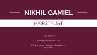 Style Savvy Modern Design Hair Salon Business Card - Page 2