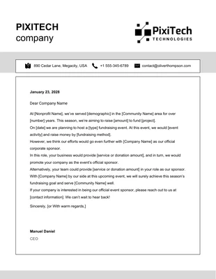 Free  Template: Grey White Minimalist Line Sponsorship Letter