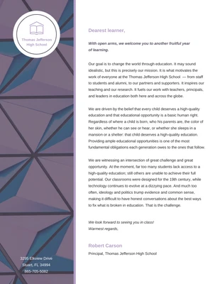 business  Template: Purple Photo High School Letterhead