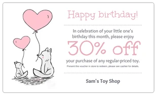 Free  Template: Birthday Voucher Toy Coupon