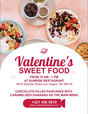 Free  Template: Valentine Sweet Food Flyer Template