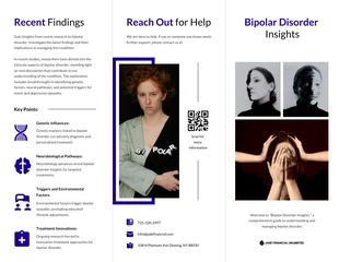 Free  Template: Bipolar Disorder Insights Accordion-Fold Brochure Template