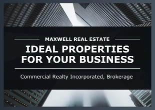 business  Template: Commercial Brokerage Real Estate Postcard