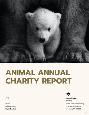 Free  Template: Cream Brown Teal Charity Report Template