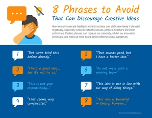 Free  Template: 8 Phrases To Avoid Infographic Template