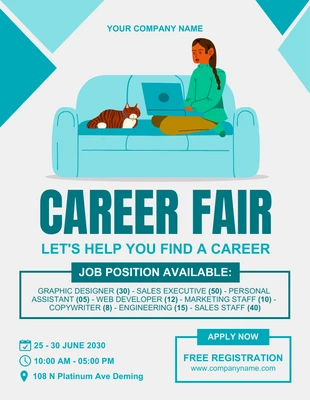 Free  Template: Illustration Career Fair Flyer Template